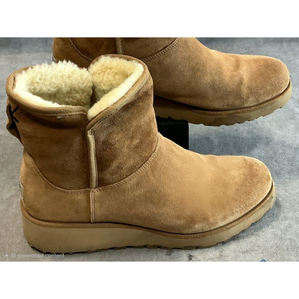 Ugg Kristin Classic Slim Chestnut Suede Wedge Ankle Boots 1012497 8.5 w/ box - Picture 5 of 9
